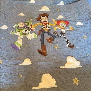 Pottery Barn Kids Toy Story Quilt with Gray and Multicolor Design